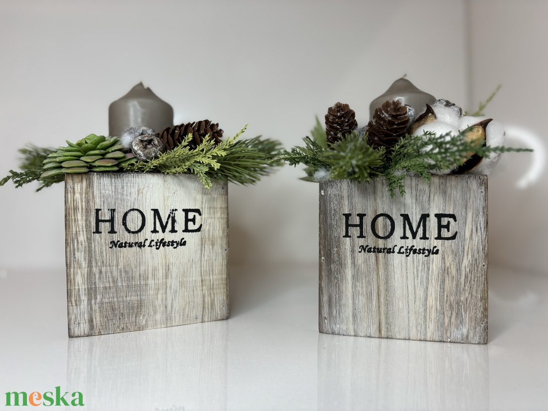 Adventi vendégváró asztaldísz termésekkel, gyertyával - karácsony - adventi díszek - adventi gyertyadíszek és koszorúdíszek - Meska.hu