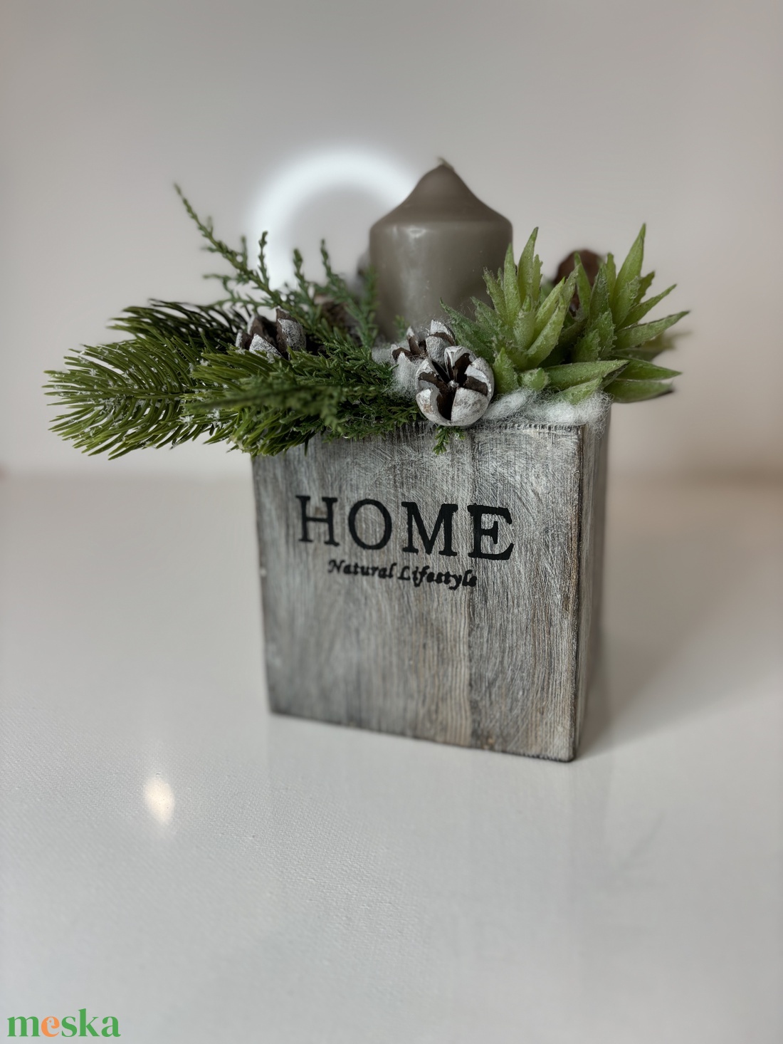 Adventi vendégváró asztaldísz termésekkel, gyertyával - karácsony - adventi díszek - adventi gyertyadíszek és koszorúdíszek - Meska.hu