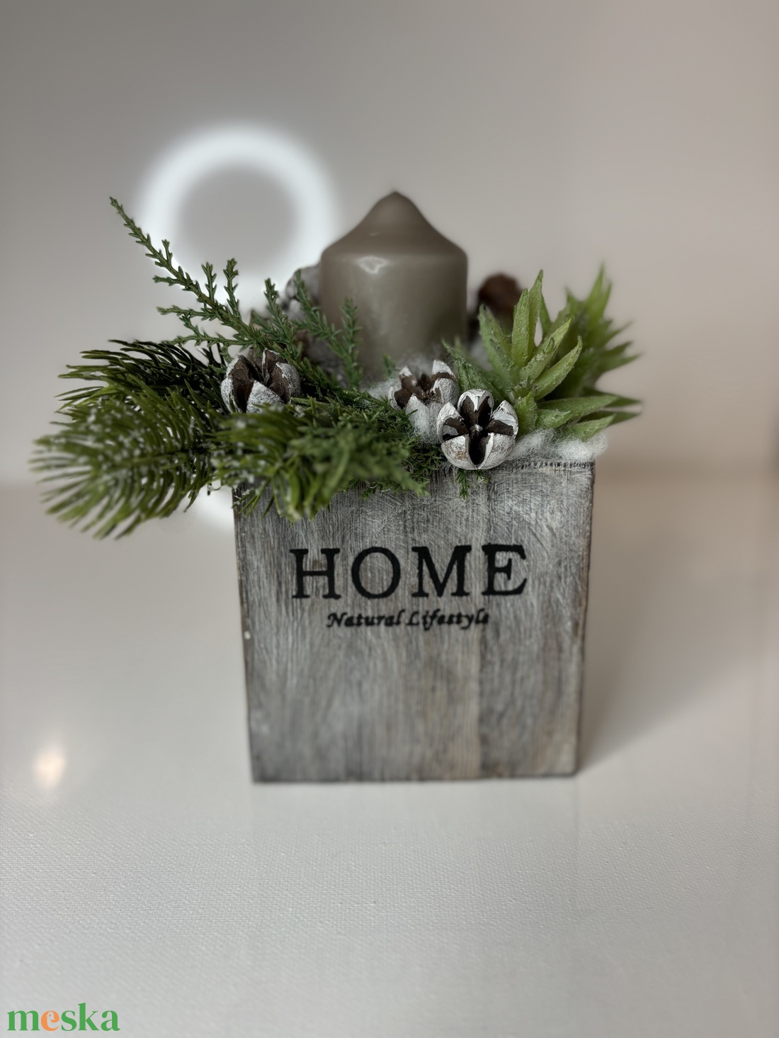 Adventi vendégváró asztaldísz termésekkel, gyertyával - karácsony - adventi díszek - adventi gyertyadíszek és koszorúdíszek - Meska.hu