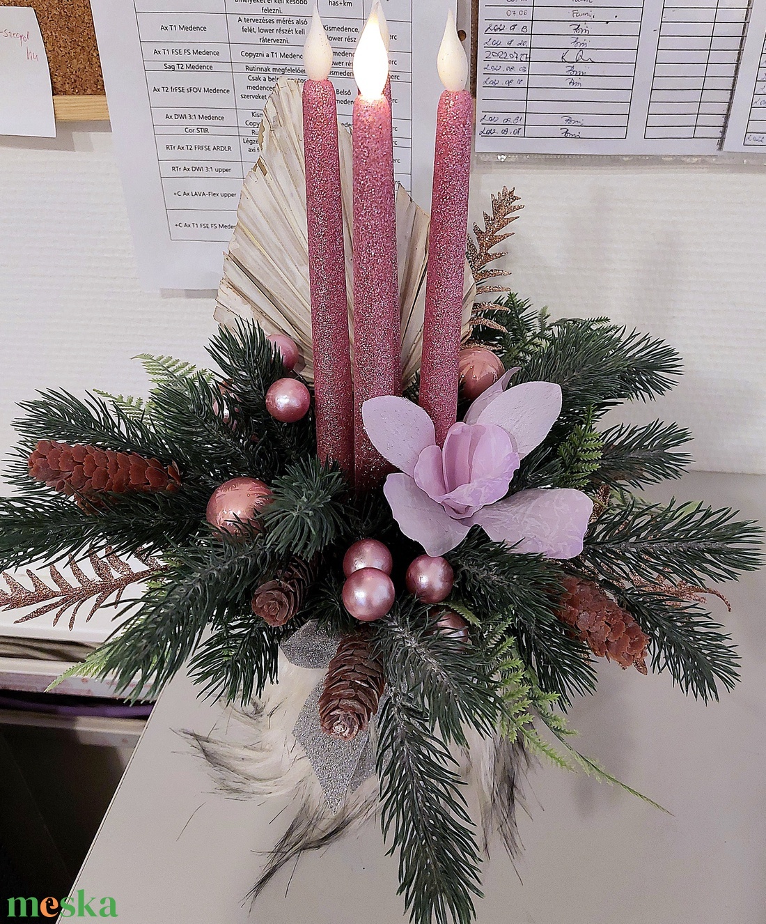 Adventi koszorú, 4 ledes gyertyával - karácsony - adventi díszek - adventi gyertyadíszek és koszorúdíszek - Meska.hu