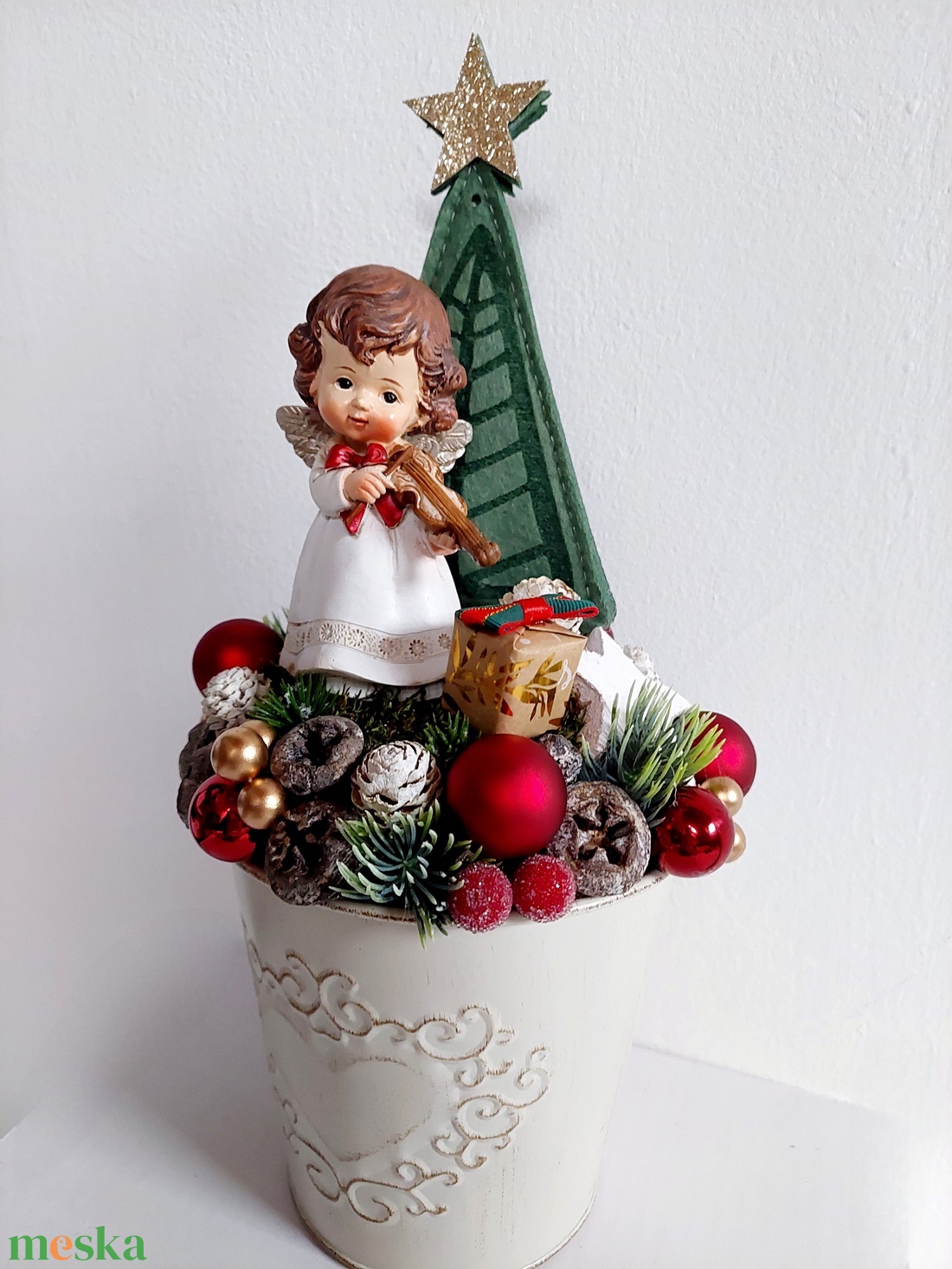 Adventi, karácsonyi, vintage asztaldísz, kandallódísz, zenészek figyelem - karácsony - adventi díszek - adventi asztaldísz - Meska.hu