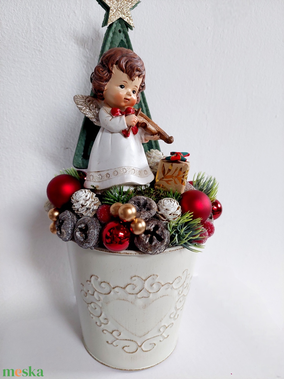 Adventi, karácsonyi, vintage asztaldísz, kandallódísz, zenészek figyelem - karácsony - adventi díszek - adventi asztaldísz - Meska.hu