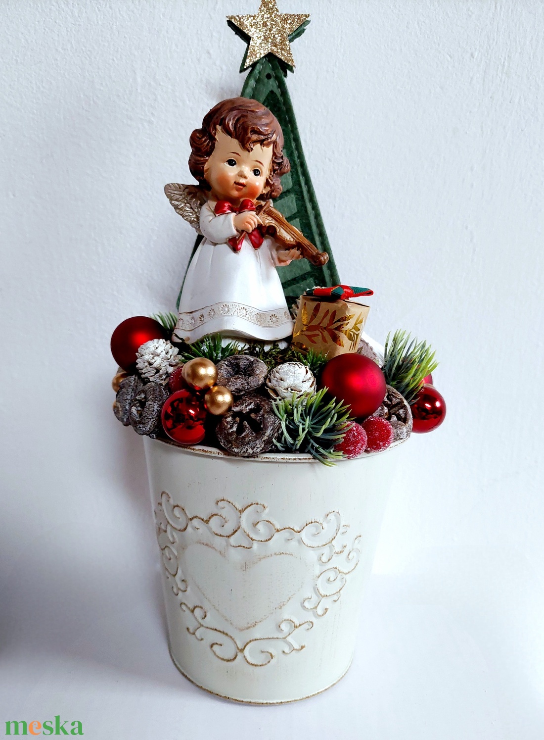 Adventi, karácsonyi, vintage asztaldísz, kandallódísz, zenészek figyelem - karácsony - adventi díszek - adventi asztaldísz - Meska.hu