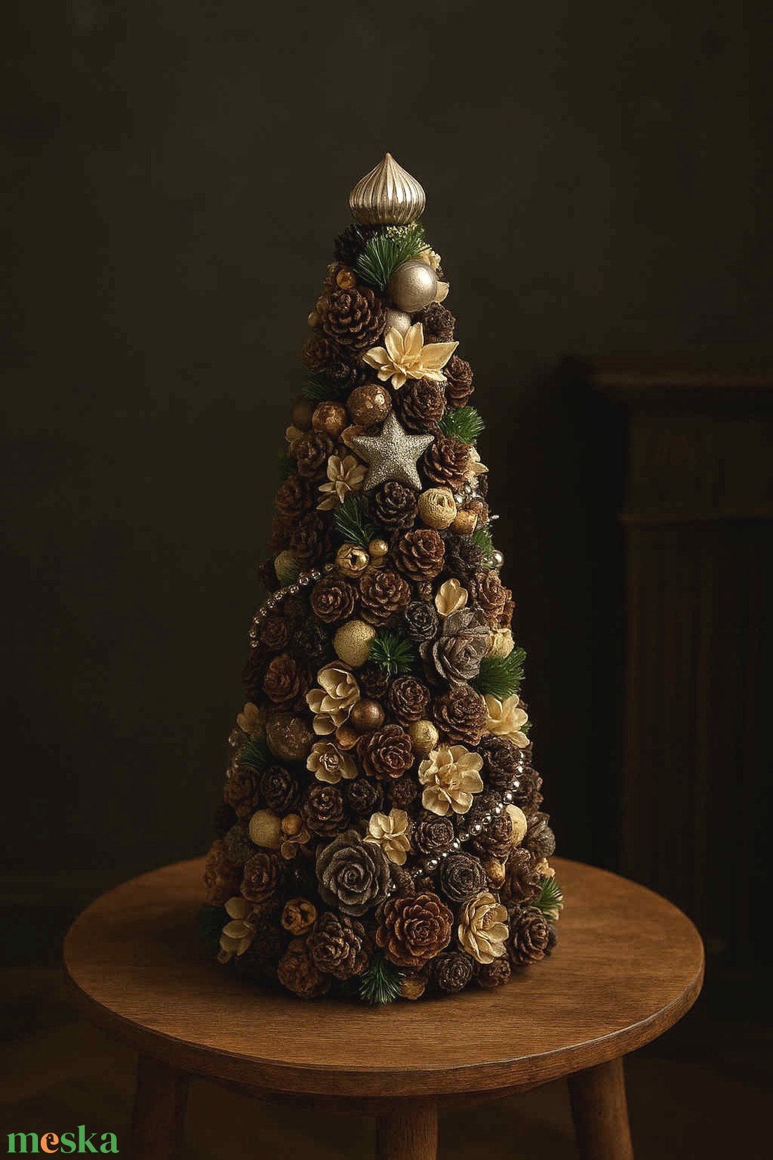 Mini karácsonyfa, karácsonyi kúp, asztali karácsonyfa  - karácsony - adventi díszek - adventi asztaldísz - Meska.hu