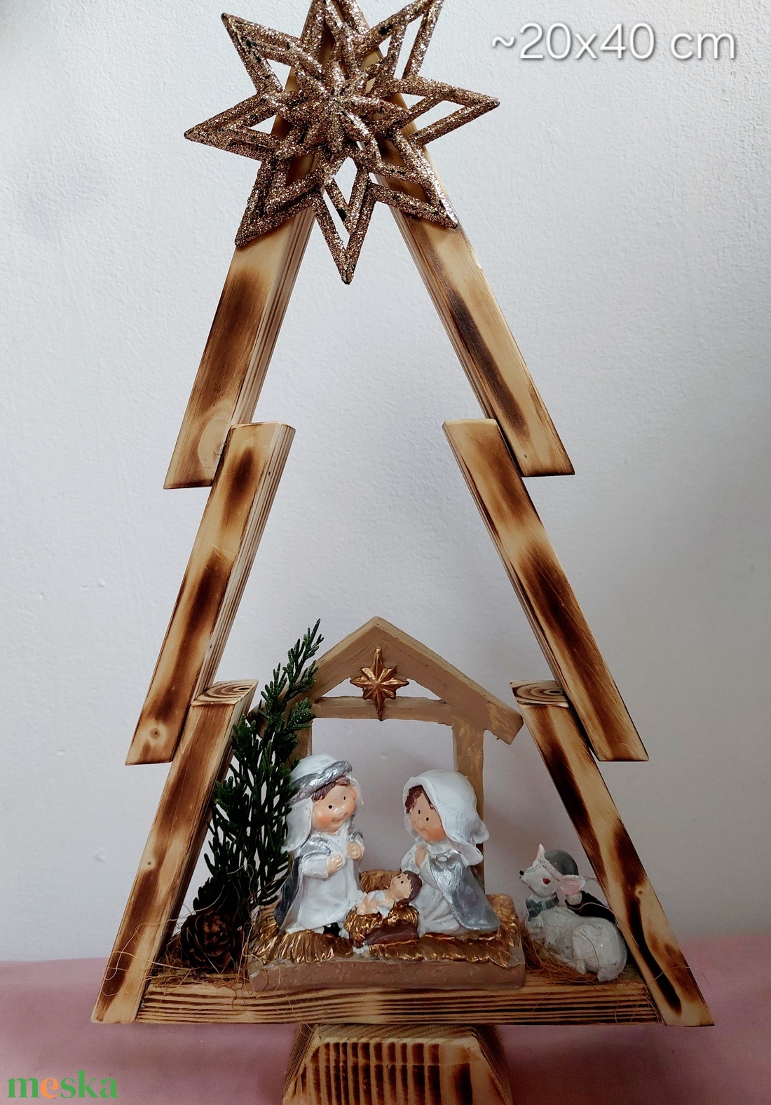 Karácsonyi, adventi ablak vagy asztaldísz, jászol, Betlehem  - karácsony - adventi díszek - adventi asztaldísz - Meska.hu