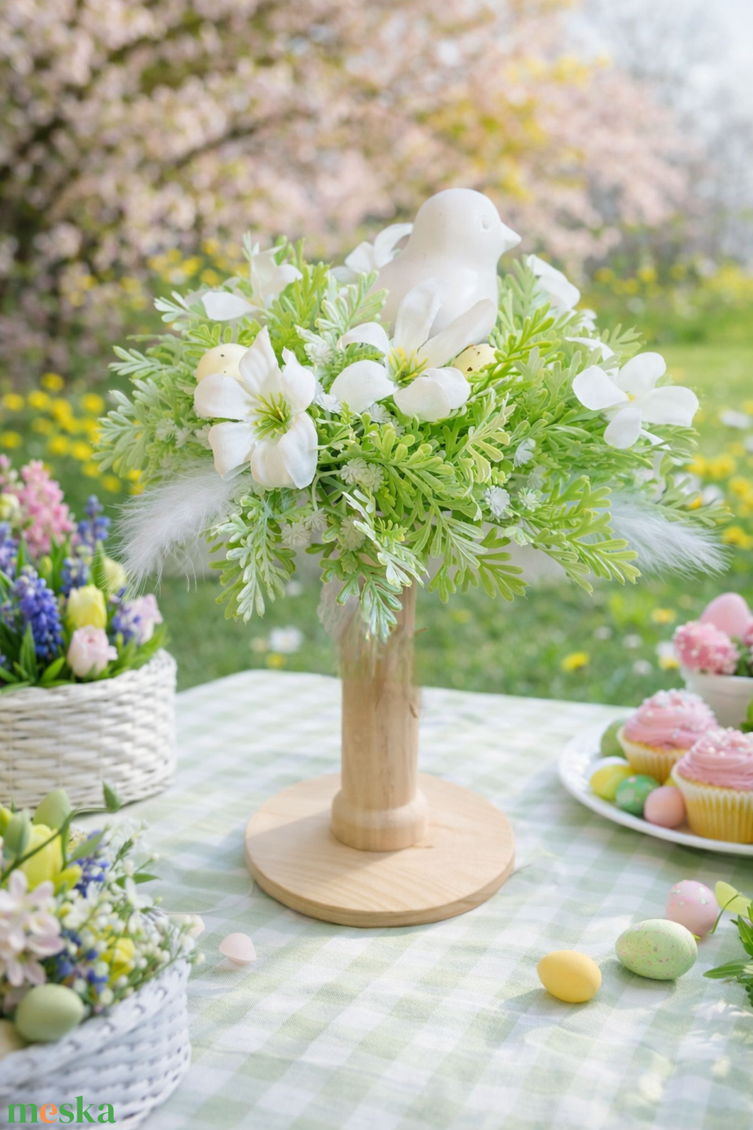 Tavaszi rusztikus vendégváró asztaldísz  - otthon & életmód - dekoráció - húsvéti asztaldíszek - Meska.hu