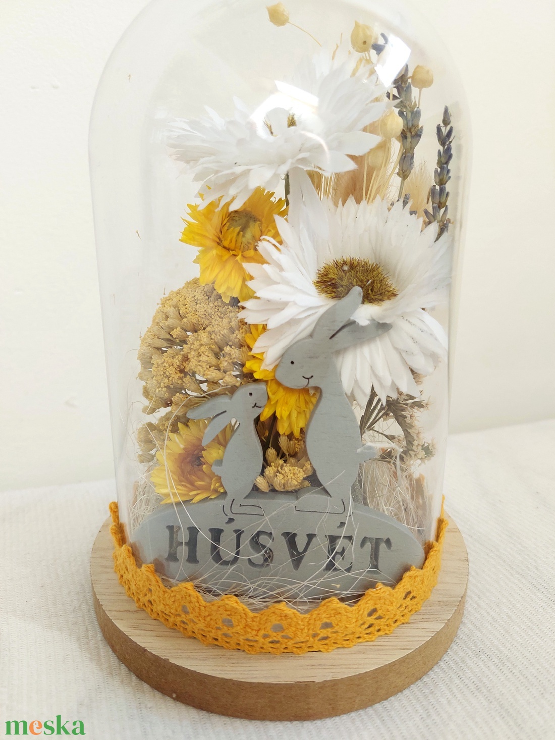 Búrás húsvéti, tavaszi asztaldísz, akár ajándékba  - otthon & életmód - virágdekoráció - virágdíszek - virágdísz kaspóban - Meska.hu