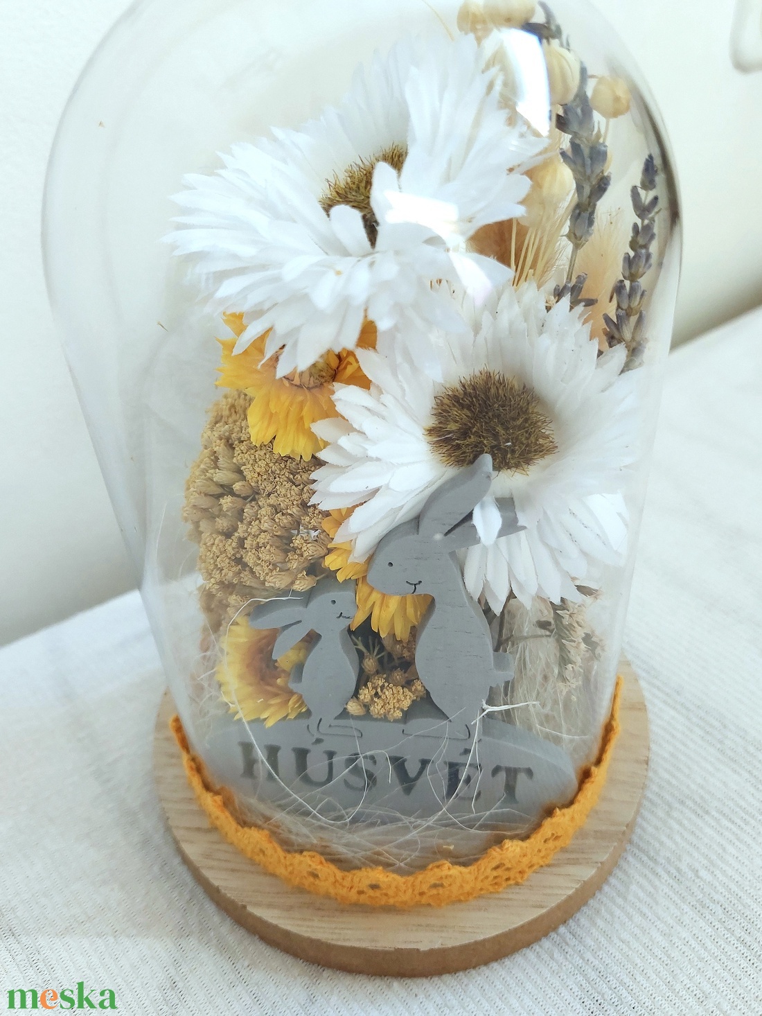 Búrás húsvéti, tavaszi asztaldísz, akár ajándékba  - otthon & életmód - virágdekoráció - virágdíszek - virágdísz kaspóban - Meska.hu