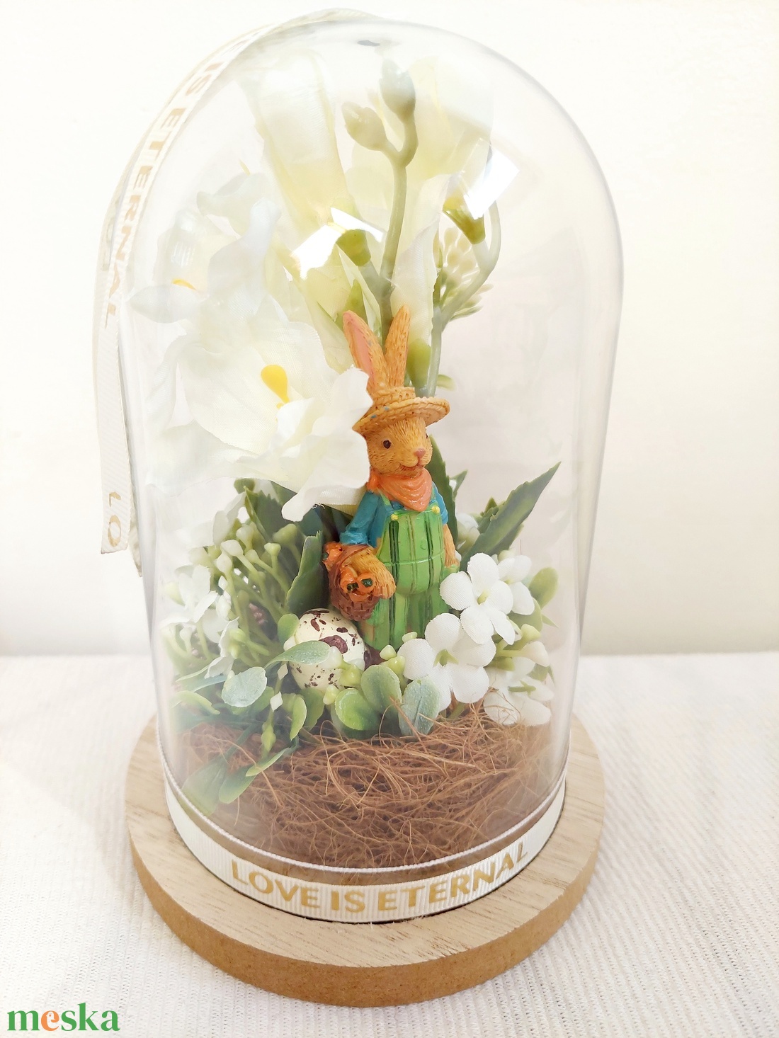 Búrás húsvéti, tavaszi asztaldísz, akár ajándékba  - otthon & életmód - virágdekoráció - virágdíszek - virágdísz kaspóban - Meska.hu