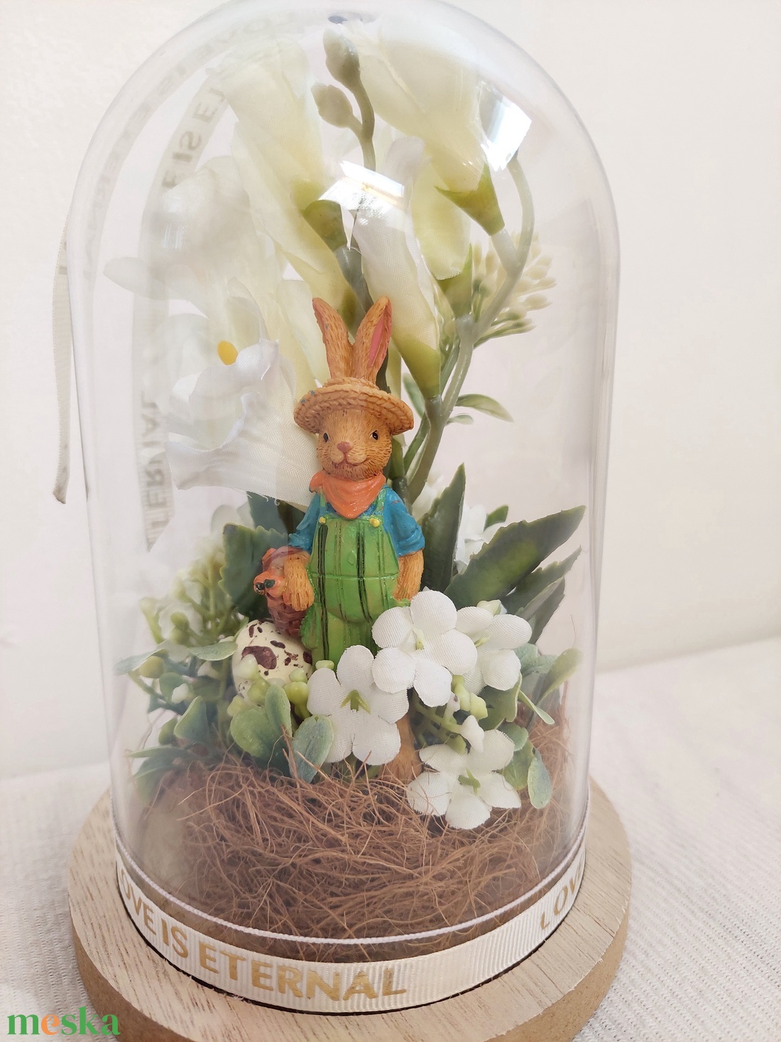 Búrás húsvéti, tavaszi asztaldísz, akár ajándékba  - otthon & életmód - virágdekoráció - virágdíszek - virágdísz kaspóban - Meska.hu