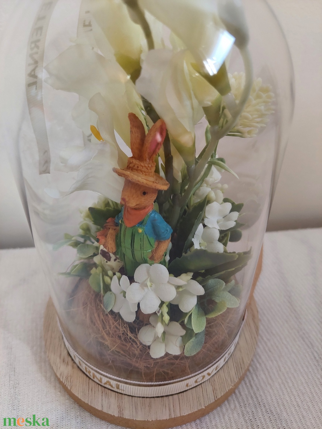 Búrás húsvéti, tavaszi asztaldísz, akár ajándékba  - otthon & életmód - virágdekoráció - virágdíszek - virágdísz kaspóban - Meska.hu