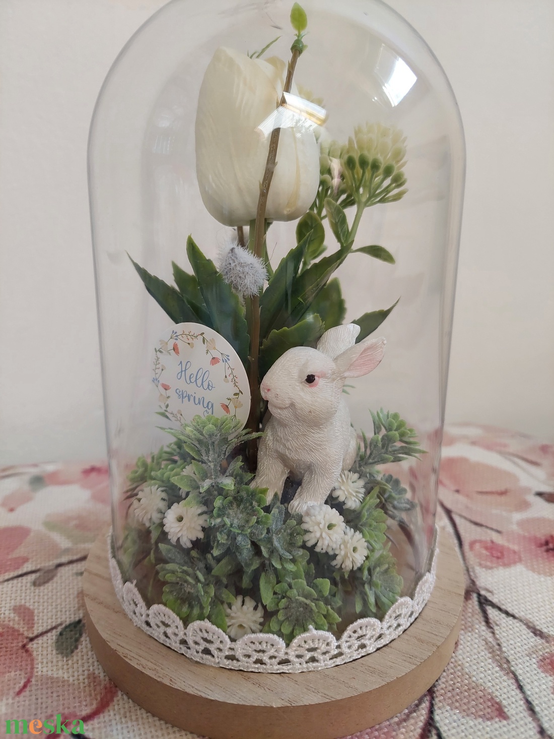 Búrás húsvéti, tavaszi asztaldísz, akár ajándékba  - otthon & életmód - virágdekoráció - virágdíszek - virágdísz kaspóban - Meska.hu
