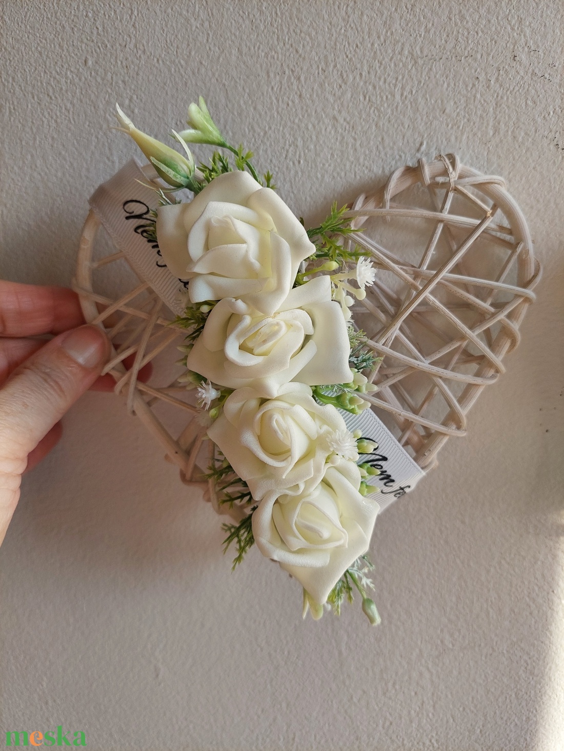 Koszorú temetőbe, sírdísz, temetői dísz, kegyeleti dísz - otthon & életmód - vallás - temetkezési tárgy - sírkoszorú, kegyeleti koszorú - Meska.hu