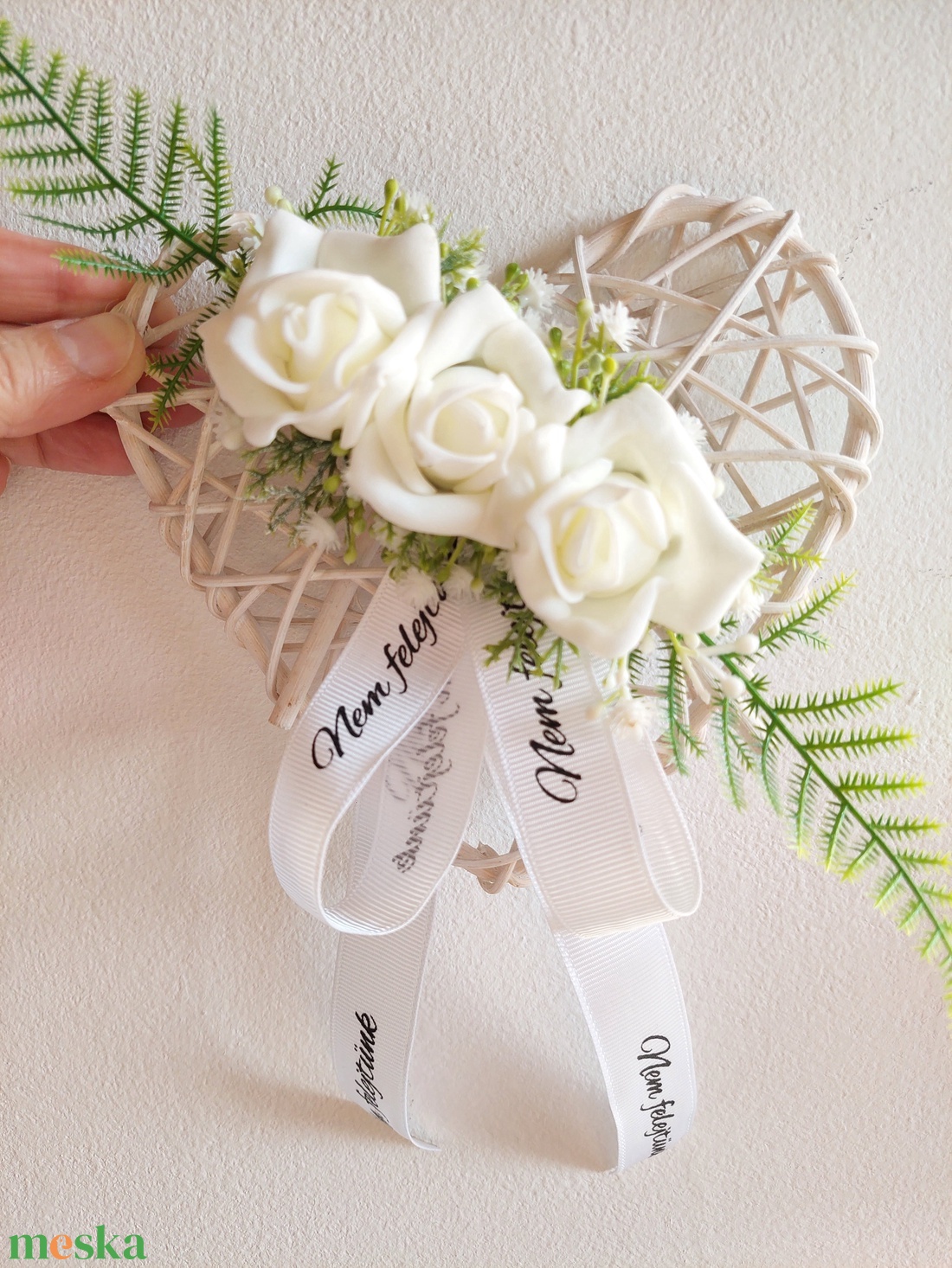 Koszorú temetőbe, sírdísz, temetői dísz, kegyeleti dísz - otthon & életmód - vallás - temetkezési tárgy - sírkoszorú, kegyeleti koszorú - Meska.hu