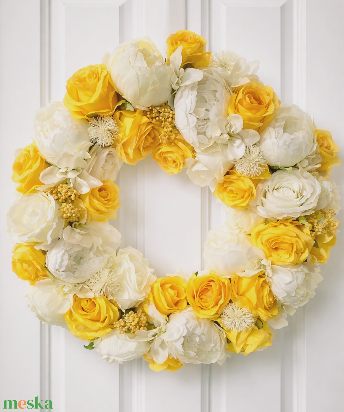 Nagy méretű virágos ajtókopogtató rengeteg virággal -ajándékba is - otthon & életmód - dekoráció - ajtó- és ablak dekoráció - ajtódísz & kopogtató - Meska.hu