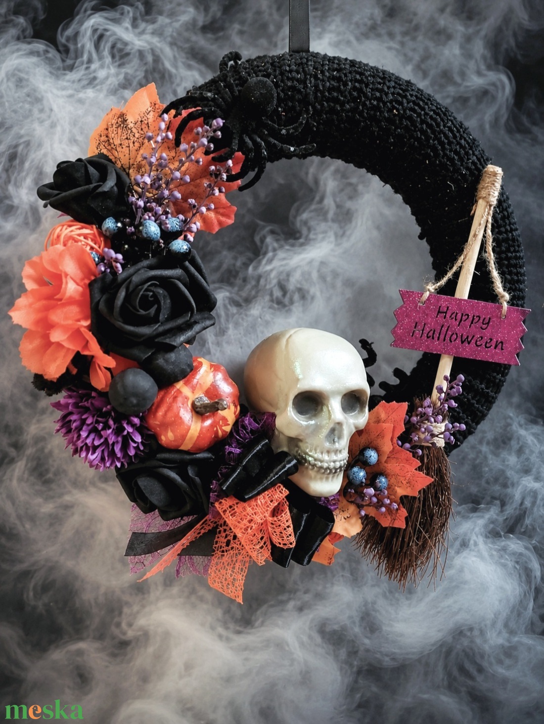 Közeledik... ne szalaszd el! Halloween kopogtató  - otthon & életmód - dekoráció - halloween - halloweeni ajtódíszek és ablakdíszek - Meska.hu