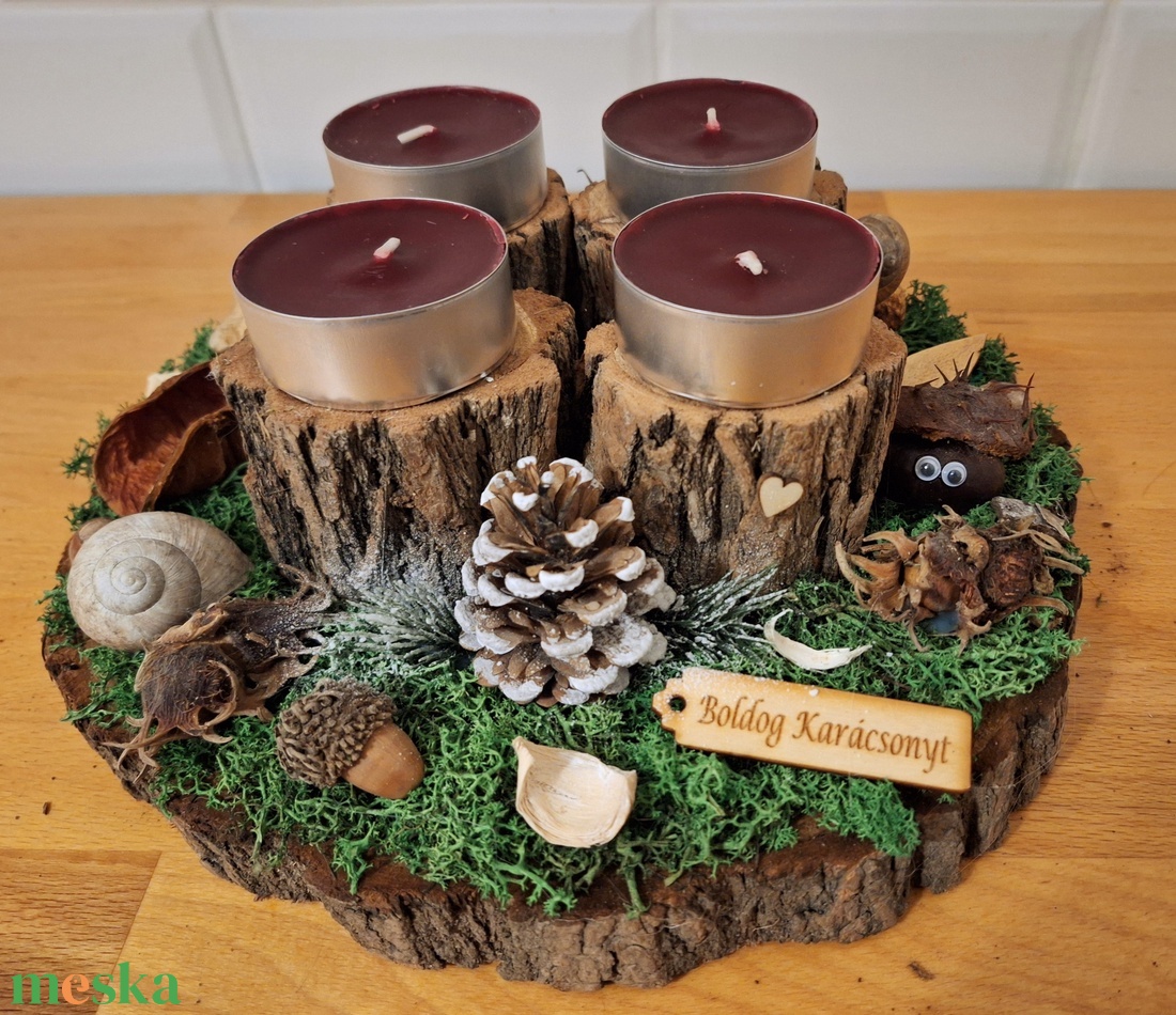 Erdei,  természetes,  adventi koszorú  - karácsony - adventi díszek - adventi koszorú - Meska.hu