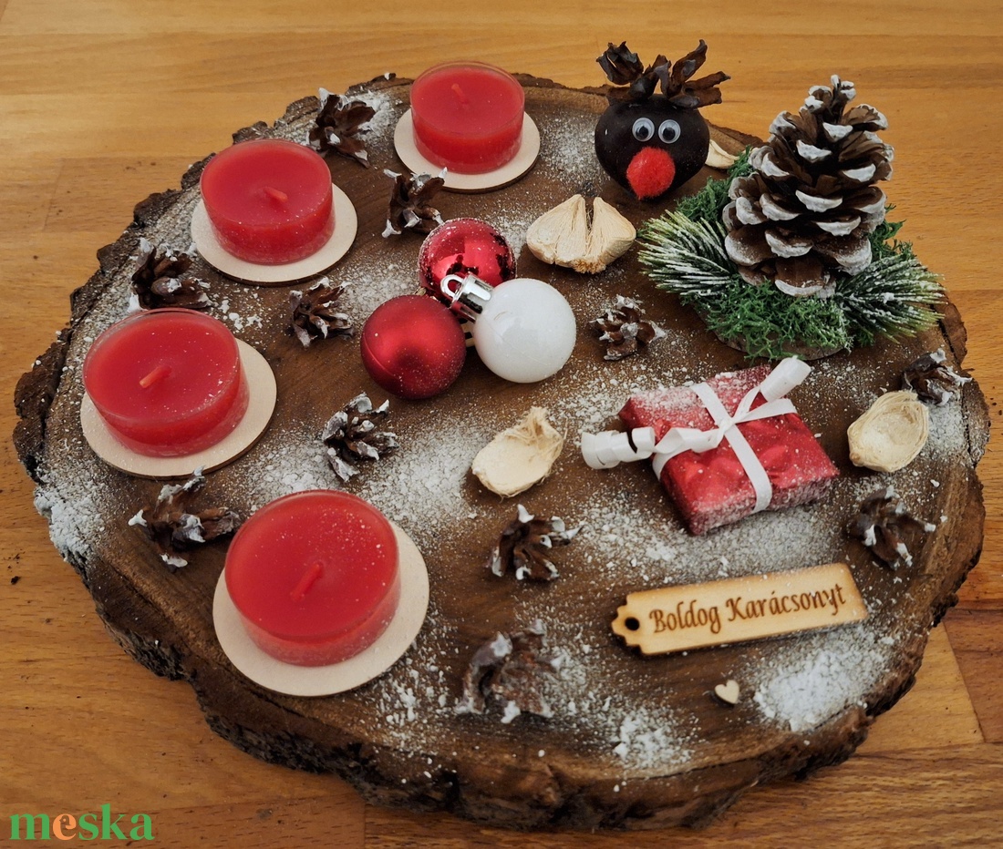 Adventi koszorú,  természetes adventi koszorú - karácsony - adventi díszek - adventi koszorú - Meska.hu