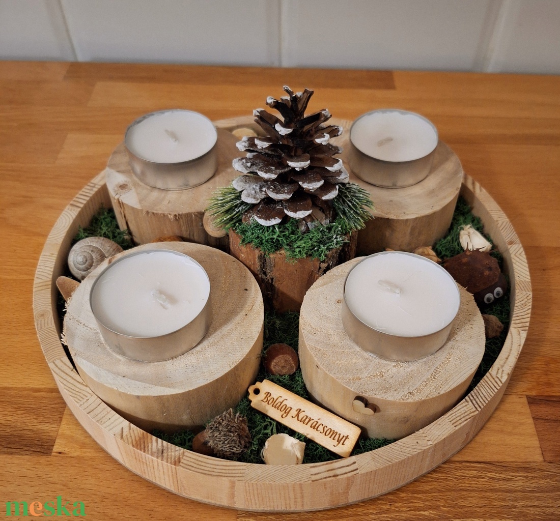 Erdei, természetes adventi koszorú  - karácsony - adventi díszek - adventi koszorú - Meska.hu