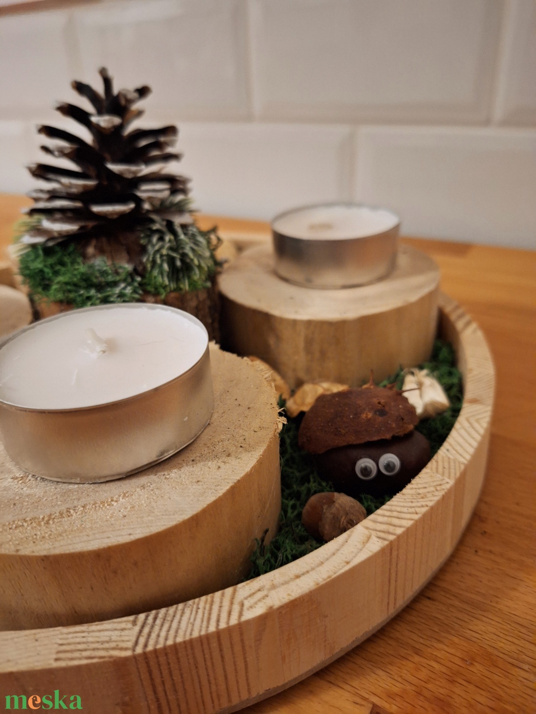 Erdei, természetes adventi koszorú  - karácsony - adventi díszek - adventi koszorú - Meska.hu