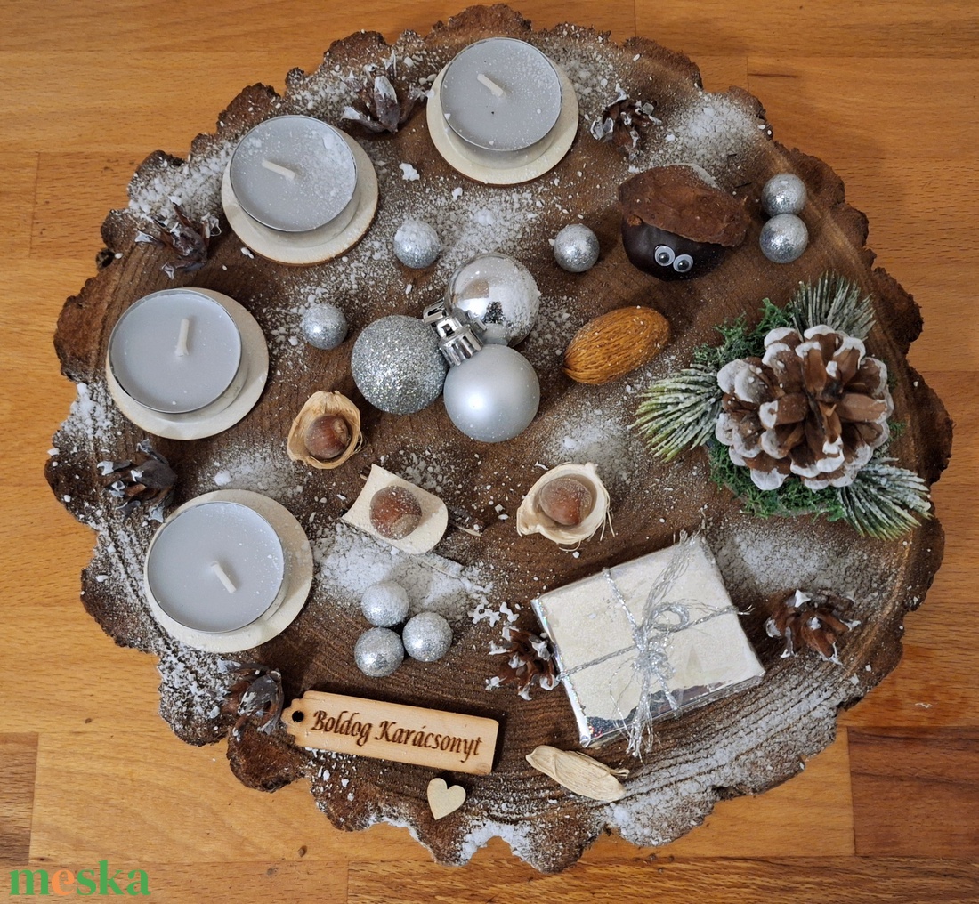 Adventi koszorú, természetes adventi koszorú - karácsony - adventi díszek - adventi koszorú - Meska.hu