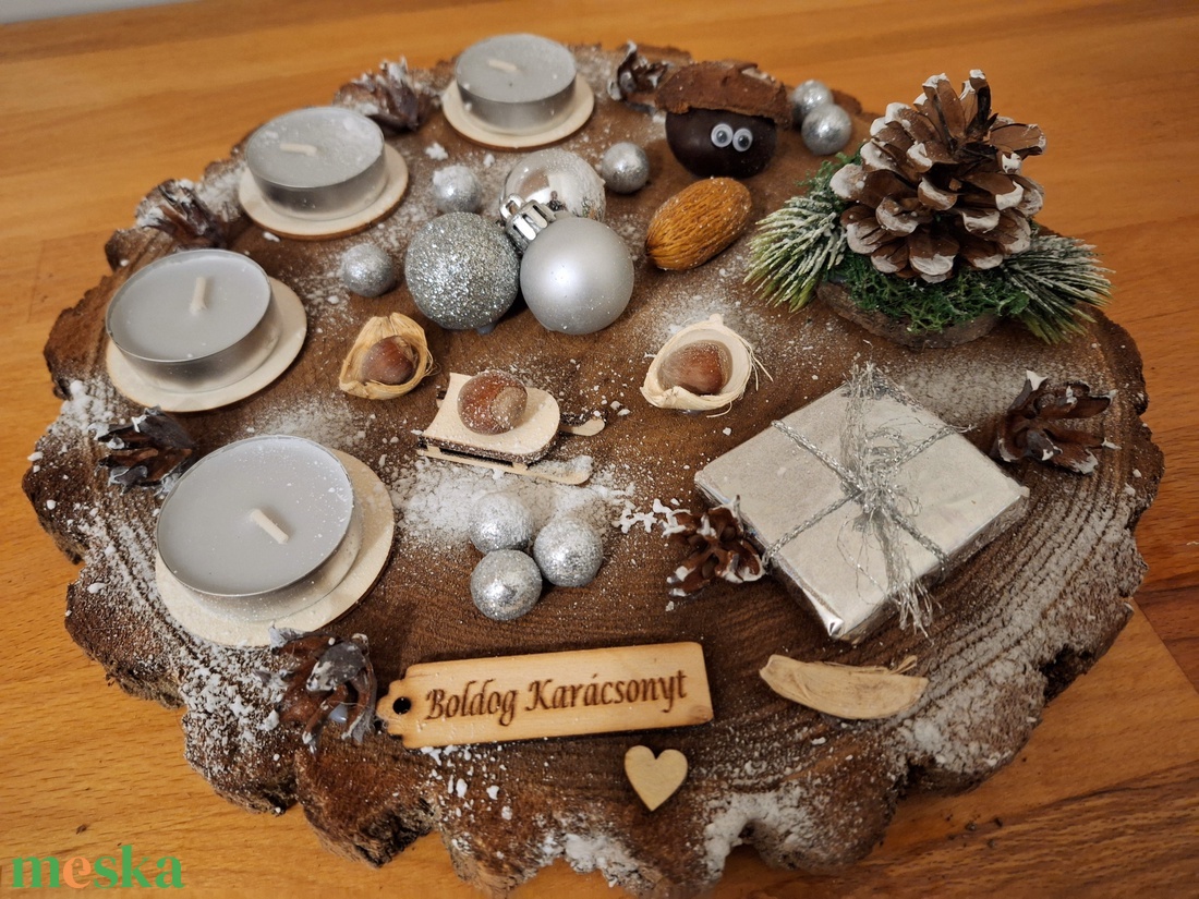 Adventi koszorú, természetes adventi koszorú - karácsony - adventi díszek - adventi koszorú - Meska.hu