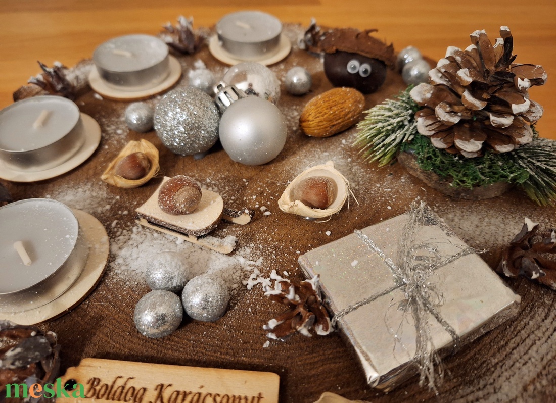 Adventi koszorú, természetes adventi koszorú - karácsony - adventi díszek - adventi koszorú - Meska.hu