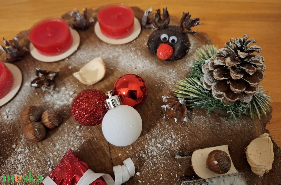 Adventi koszorú, természetes adventi koszorú  - karácsony - adventi díszek - adventi koszorú - Meska.hu