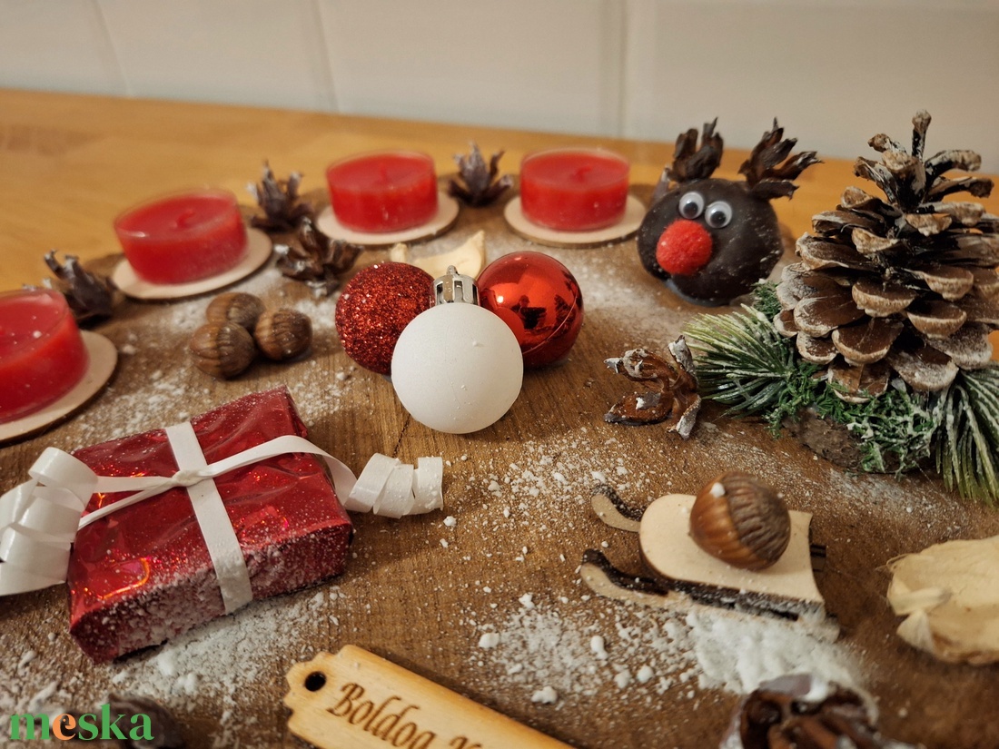 Adventi koszorú, természetes adventi koszorú  - karácsony - adventi díszek - adventi koszorú - Meska.hu