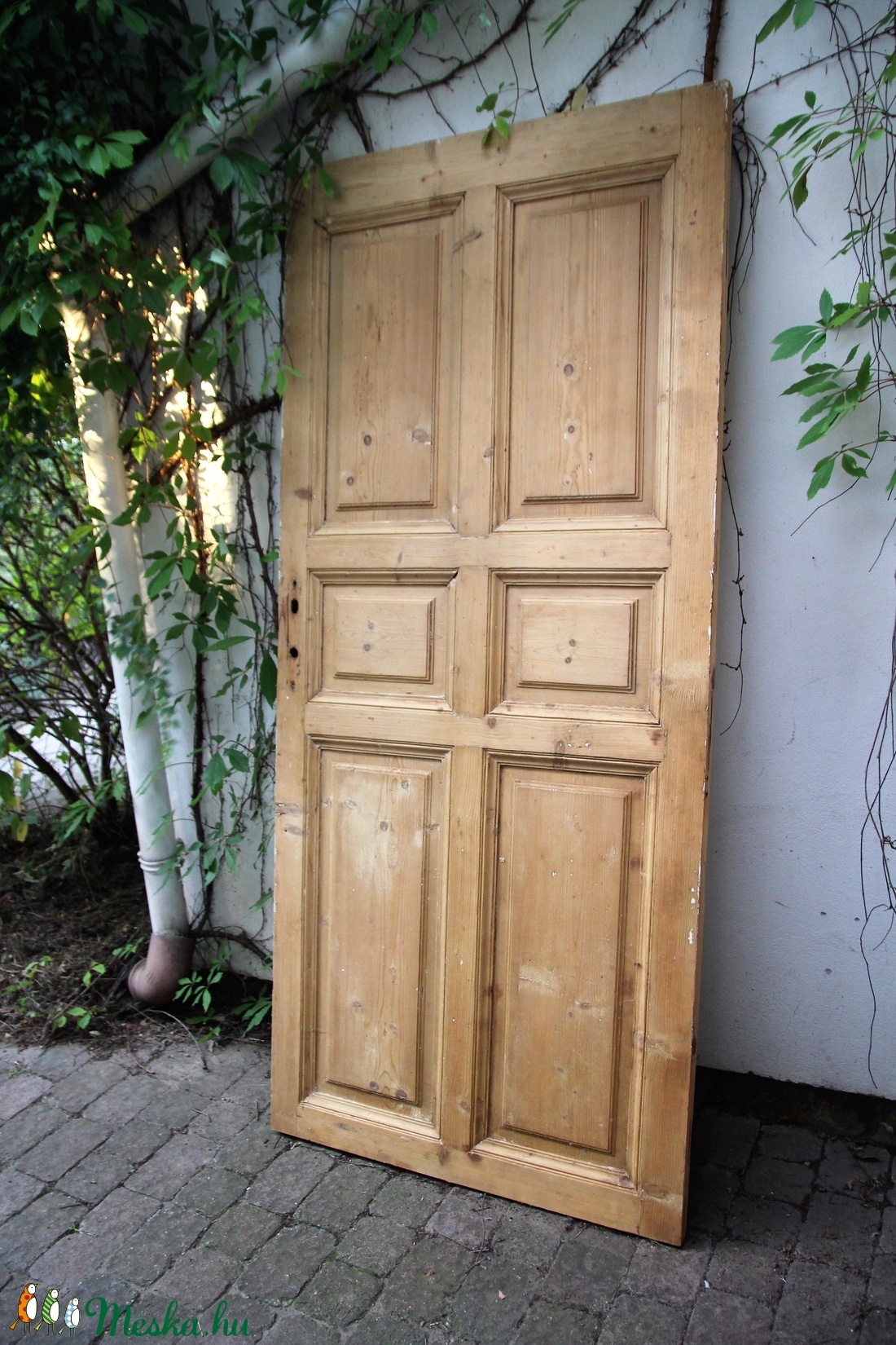 Antik vörösfenyő kazettás ajtó, ajtólap -  - Meska.hu