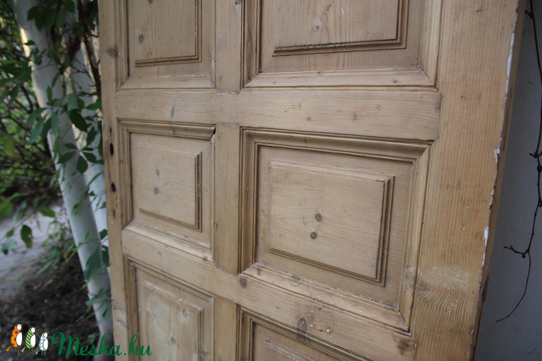 Antik vörösfenyő kazettás ajtó, ajtólap -  - Meska.hu