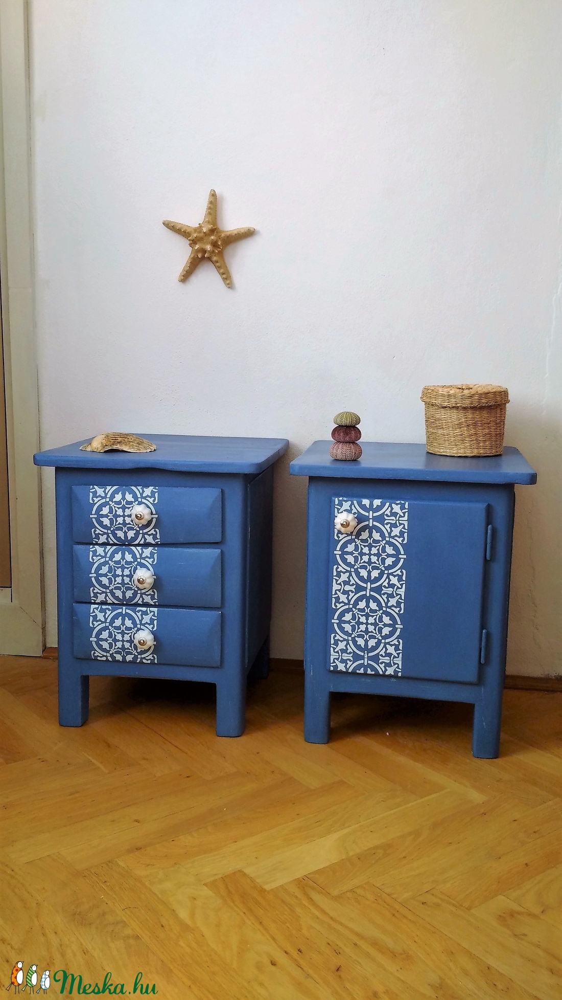 Greek blue - ajtós kis komód, éjjeliszekrény - - Meska.hu Greek blue - ajtós kis komód, éjjeliszekrény - - Meska.hu