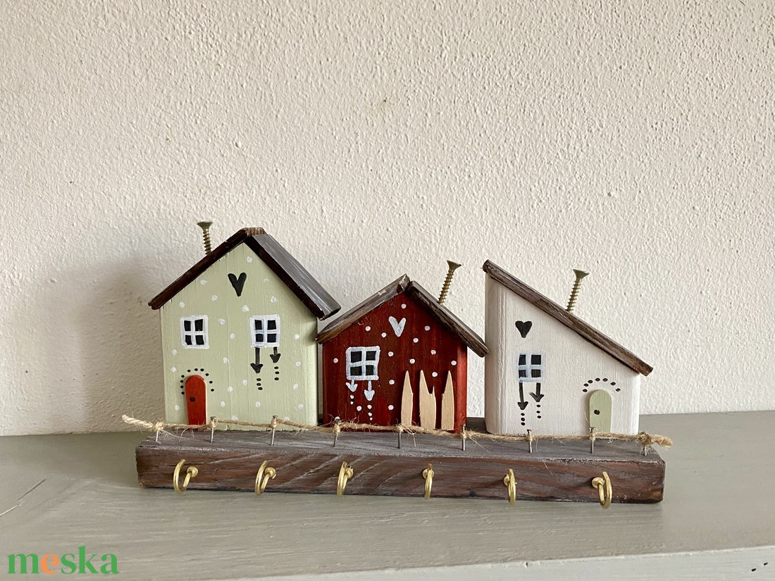  Mézeskalács házikós fali kulcstartó - otthon & életmód - dekoráció - fali és függő dekoráció - fali kulcstartó - Meska.hu