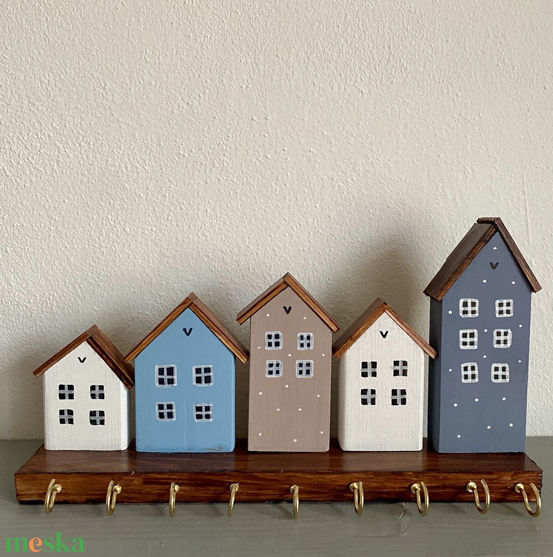 Nagyméretű kék házikós kulcstartó - otthon & életmód - dekoráció - fali és függő dekoráció - fali kulcstartó - Meska.hu Nagyméretű kék házikós kulcstartó - otthon & életmód - dekoráció - fali és függő dekoráció - fali kulcstartó - Meska.hu