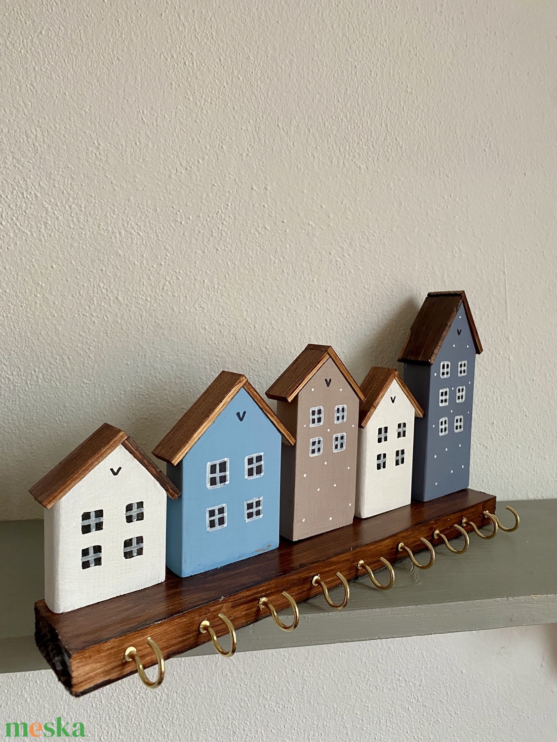 Nagyméretű kék házikós kulcstartó - otthon & életmód - dekoráció - fali és függő dekoráció - fali kulcstartó - Meska.hu Nagyméretű kék házikós kulcstartó - otthon & életmód - dekoráció - fali és függő dekoráció - fali kulcstartó - Meska.hu