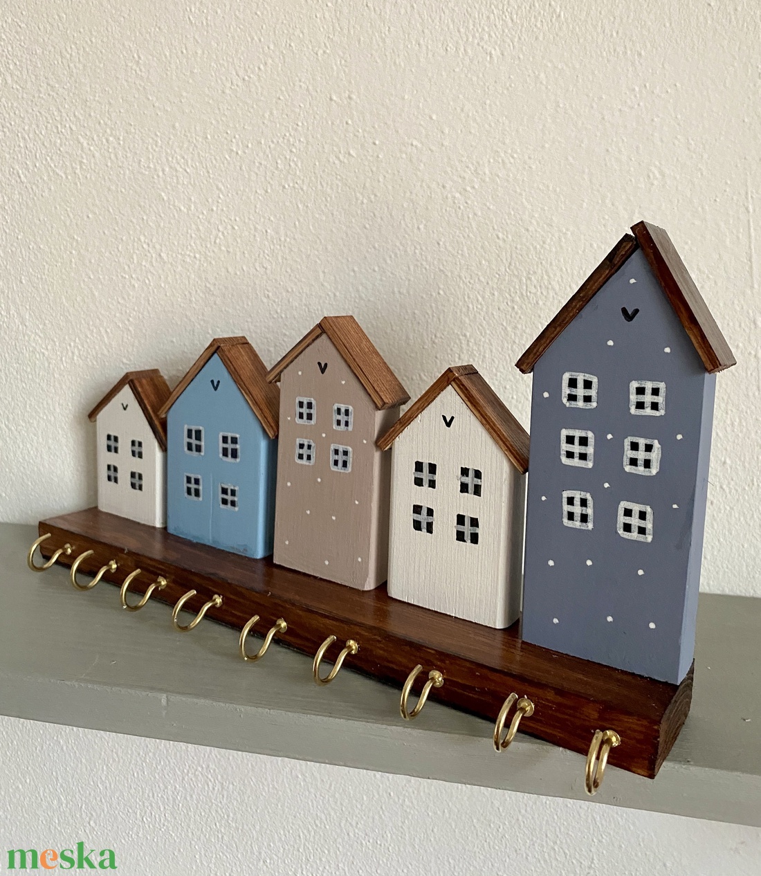 Nagyméretű kék házikós kulcstartó - otthon & életmód - dekoráció - fali és függő dekoráció - fali kulcstartó - Meska.hu Nagyméretű kék házikós kulcstartó - otthon & életmód - dekoráció - fali és függő dekoráció - fali kulcstartó - Meska.hu