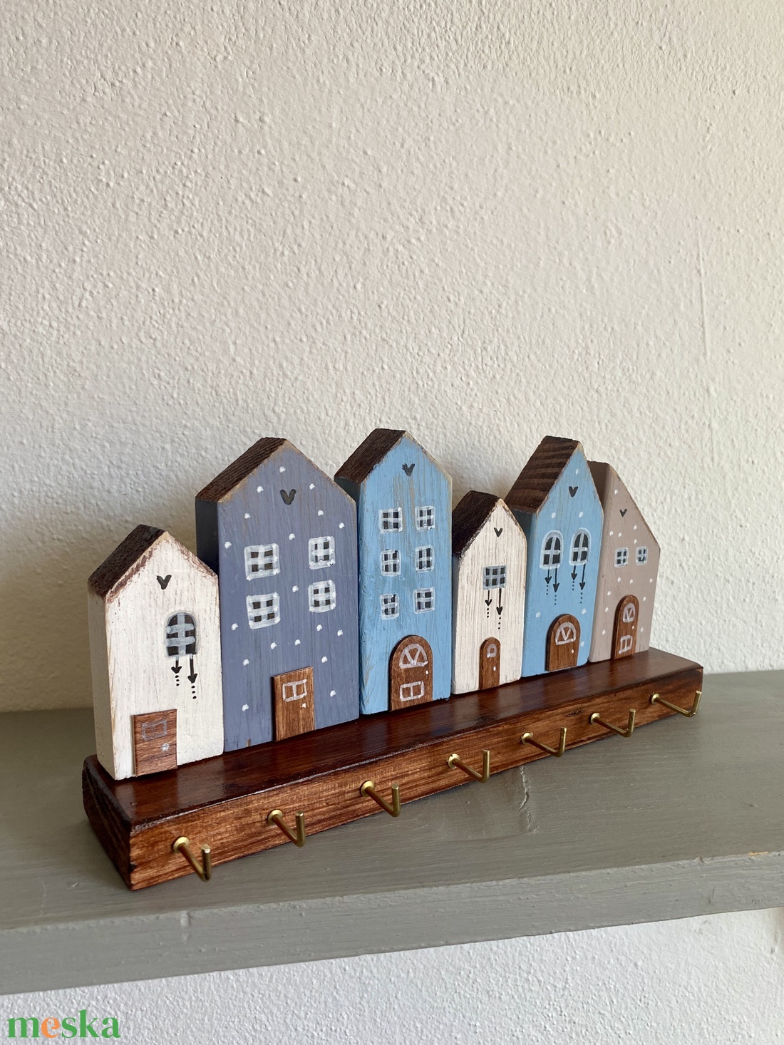 Fali kulcstartó, kék utca - otthon & életmód - dekoráció - fali és függő dekoráció - fali kulcstartó - Meska.hu