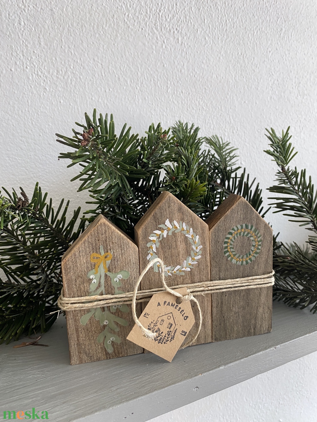 Karácsonyi ablakdísz - karácsony - karácsonyi lakásdekoráció - karácsonyi falu, házikó - Meska.hu