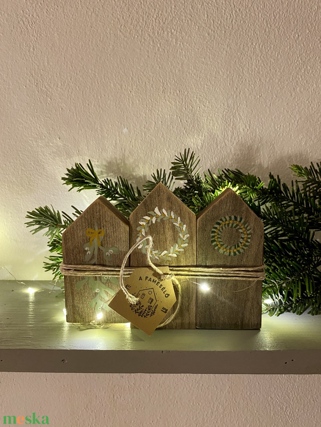 Karácsonyi ablakdísz - karácsony - karácsonyi lakásdekoráció - karácsonyi falu, házikó - Meska.hu