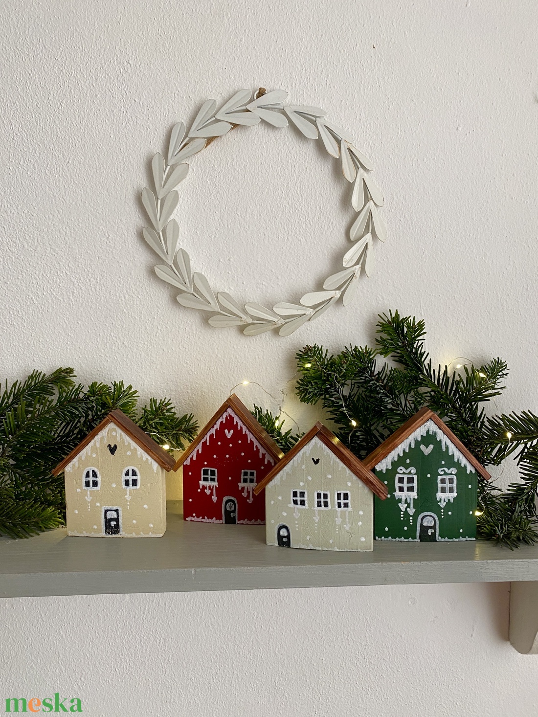 Mézeskalács házikók-karácsonyi ablakdísz - karácsony - adventi díszek - adventi ablakdekoráció - Meska.hu