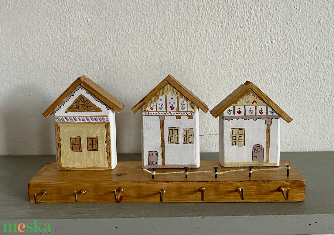 Népi házikós kulcstartó - otthon & életmód - dekoráció - fali és függő dekoráció - fali kulcstartó - Meska.hu