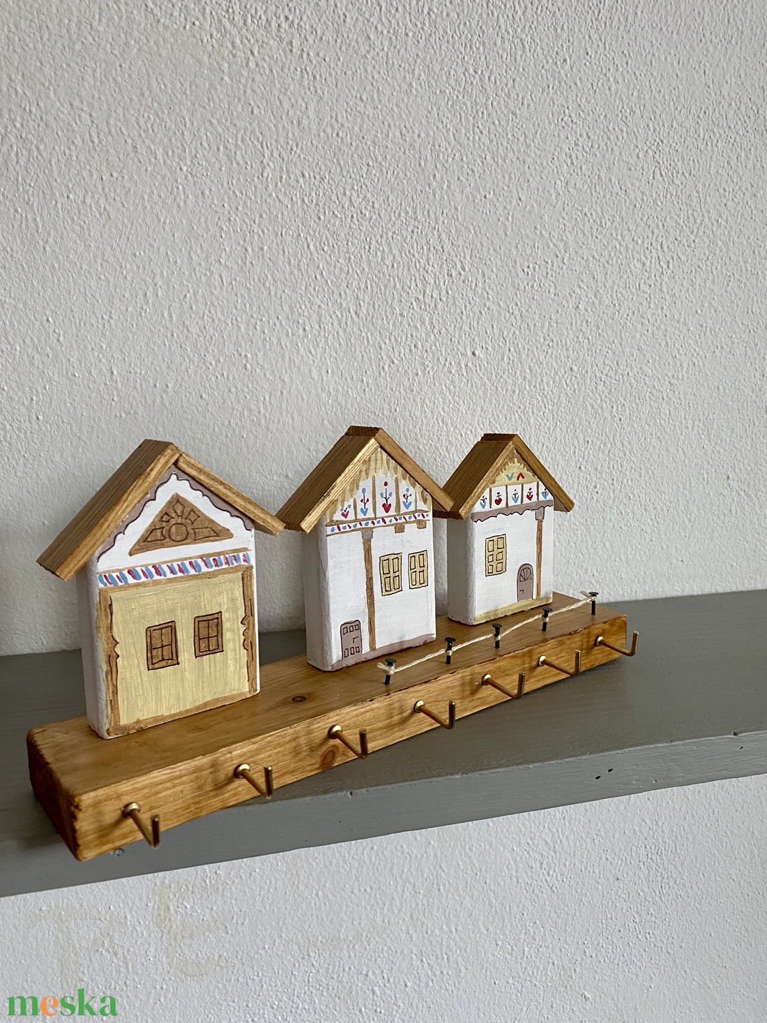 Népi házikós kulcstartó - otthon & életmód - dekoráció - fali és függő dekoráció - fali kulcstartó - Meska.hu