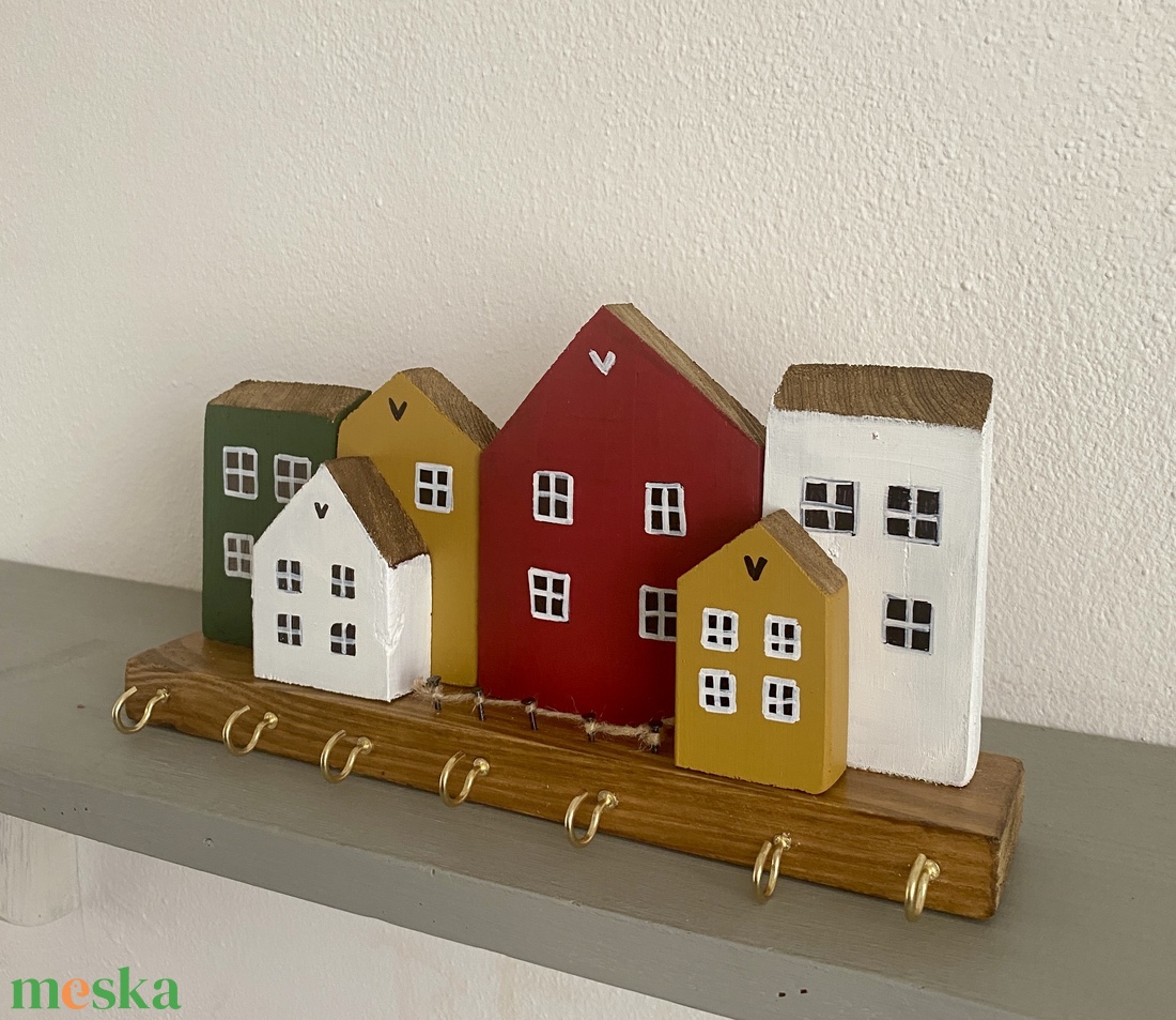 Skandináv utca - fali kulcstartó, fogas, akasztó - otthon & életmód - dekoráció - fali és függő dekoráció - fali kulcstartó - Meska.hu