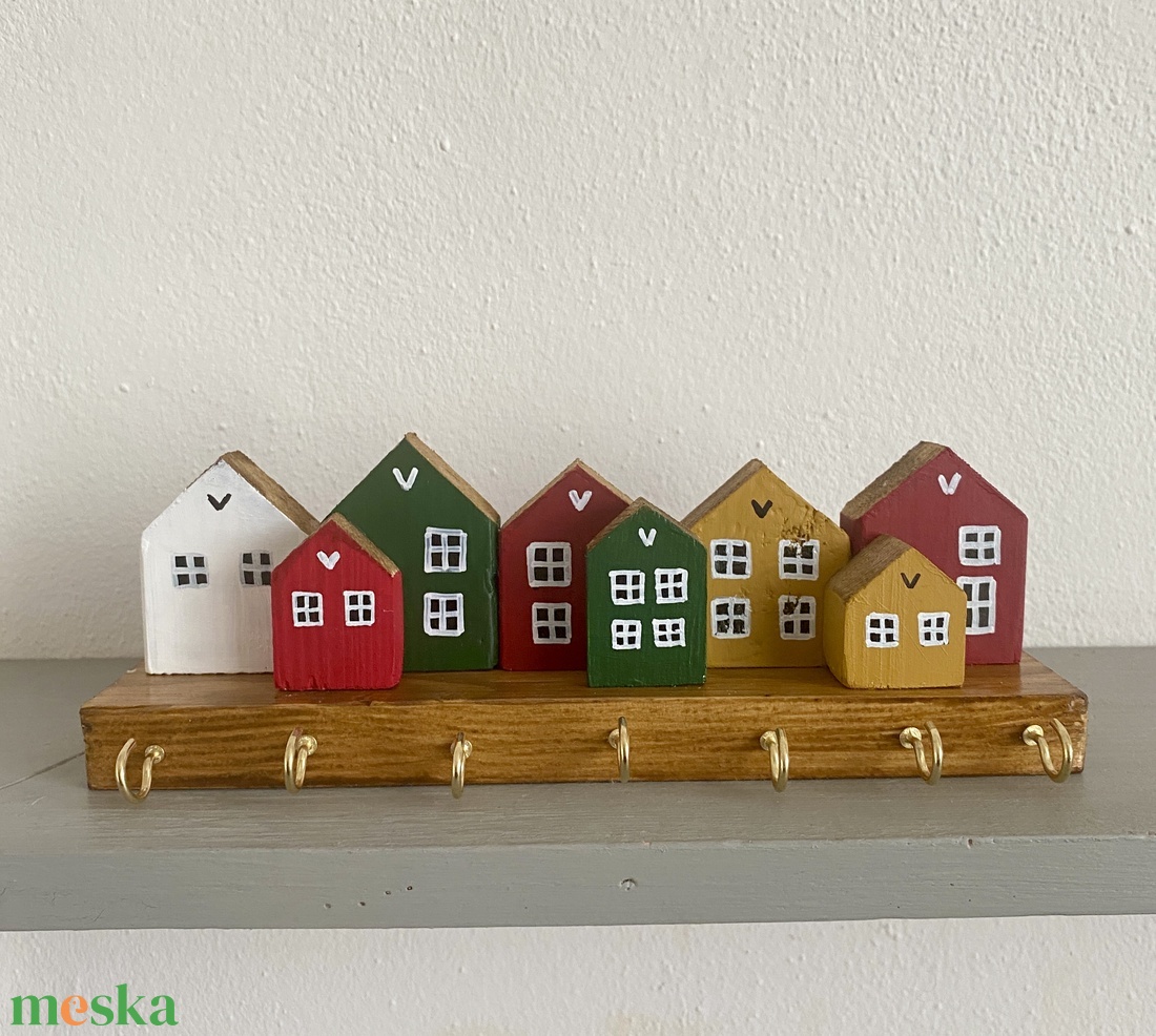 Skandináv utcácska - fali kulcstartó, fogas, akasztó - otthon & életmód - dekoráció - fali és függő dekoráció - fali kulcstartó - Meska.hu