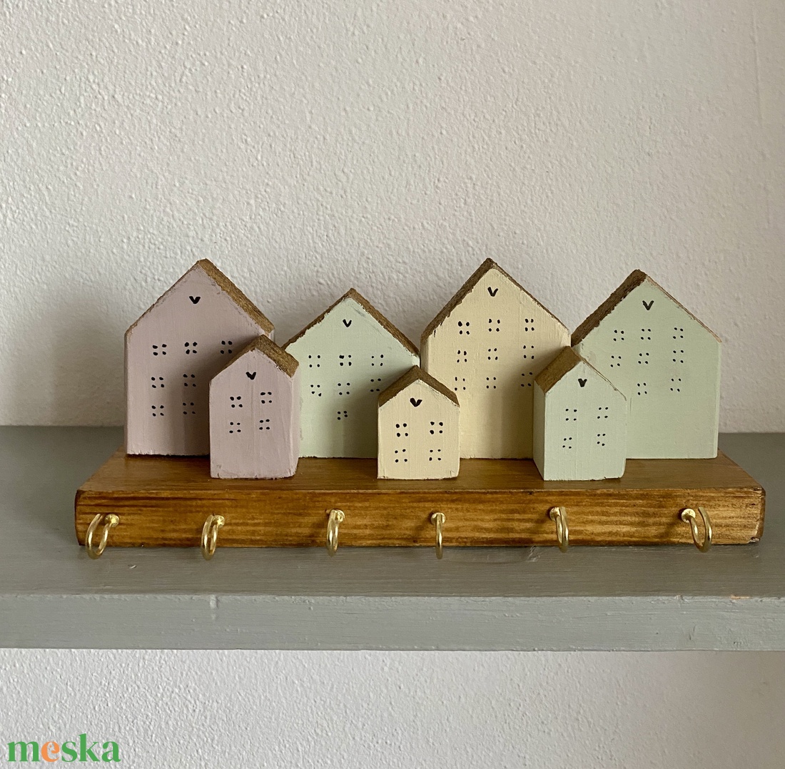 Pasztell  színű fogas, kulcstartó - otthon & életmód - bútor - fogas - Meska.hu