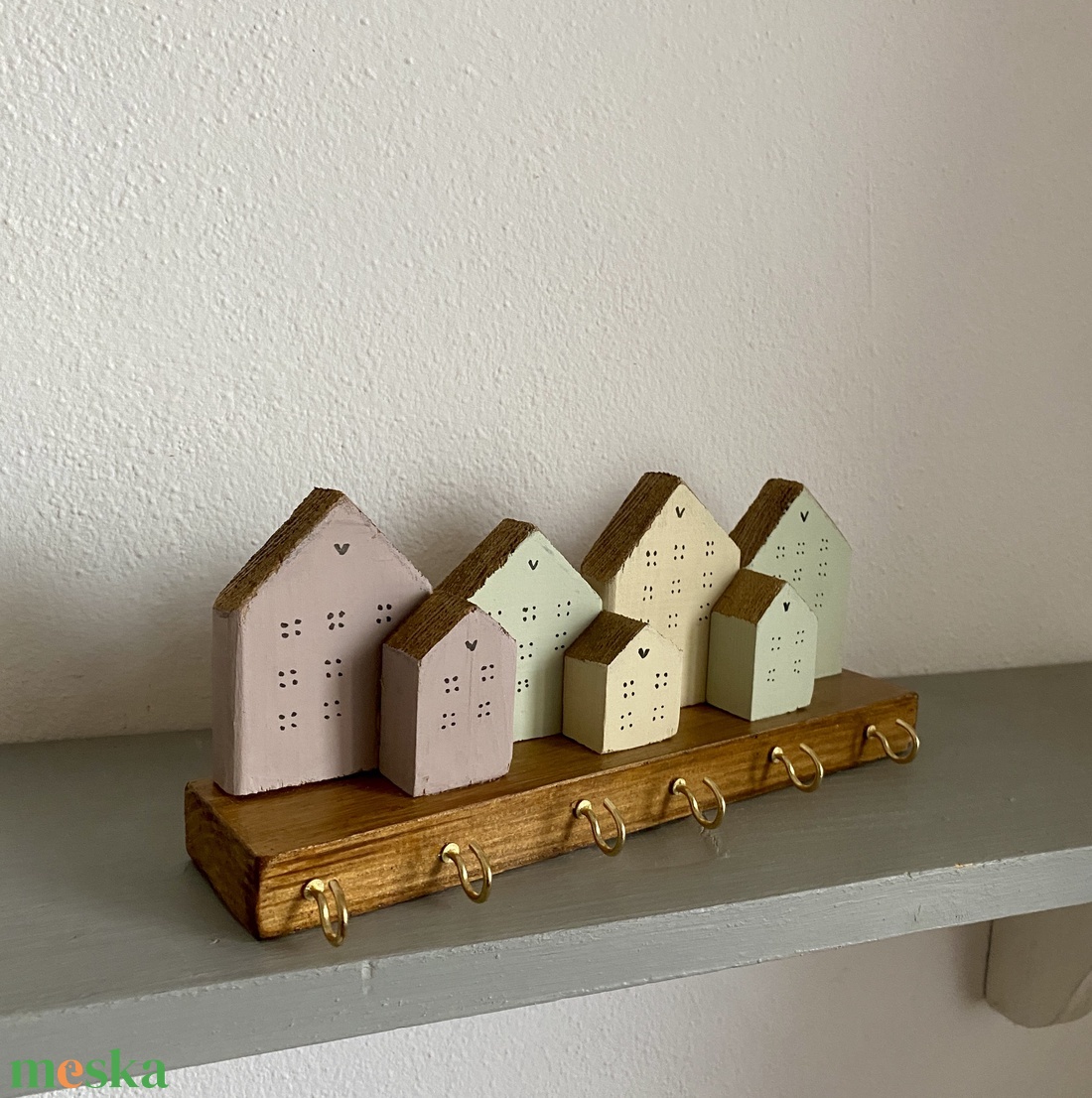 Pasztell  színű fogas, kulcstartó - otthon & életmód - bútor - fogas - Meska.hu