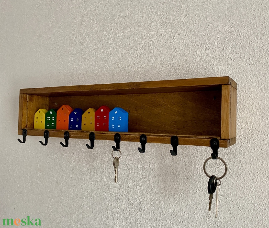 Pöttyös utca-fogas színes egyéniségeknek - otthon & életmód - dekoráció - fali és függő dekoráció - fali kulcstartó - Meska.hu