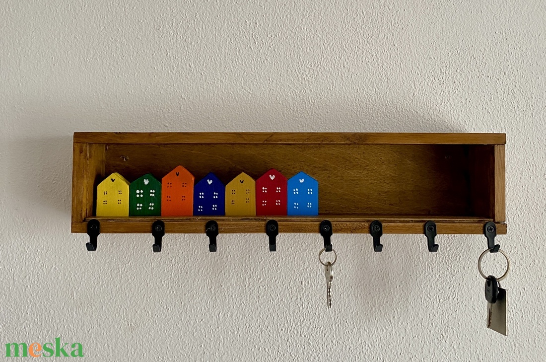 Pöttyös utca-fogas színes egyéniségeknek - otthon & életmód - dekoráció - fali és függő dekoráció - fali kulcstartó - Meska.hu