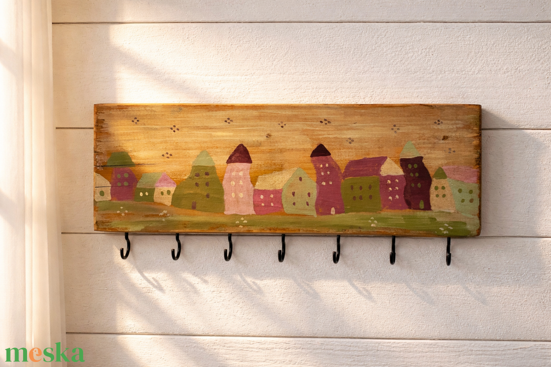 Manófalva - kulcstartó- fogas - ajándékötlet - otthon & életmód - dekoráció - fali és függő dekoráció - fali kulcstartó - Meska.hu