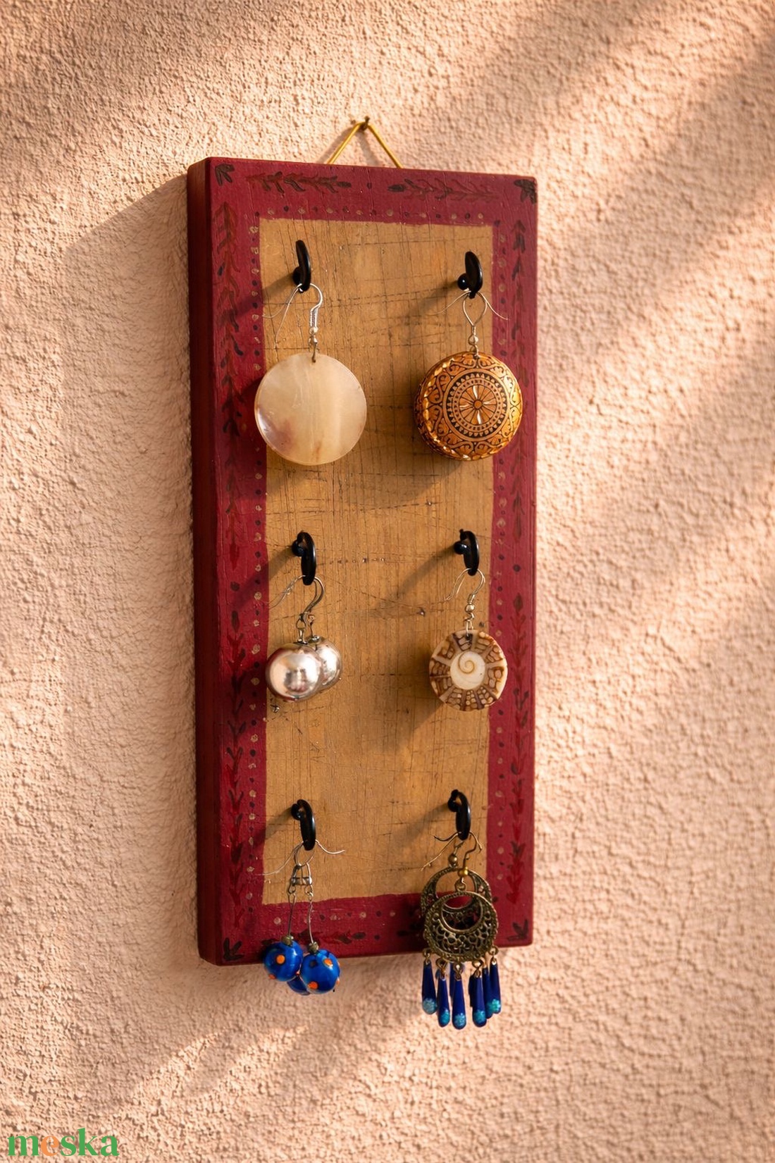 Burgundivörös ékszertartó - ékszer - ékszertartó - fali ékszertartó - Meska.hu